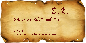 Dobszay Kálmán névjegykártya