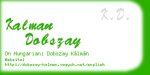 kalman dobszay business card