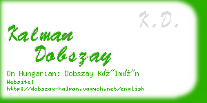 kalman dobszay business card